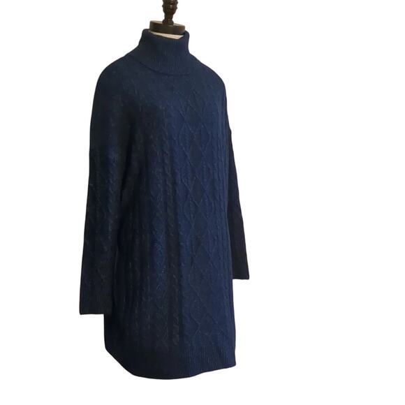 Penelope rose dark blue cowl neck long sweater size M - Picture 1 of 6